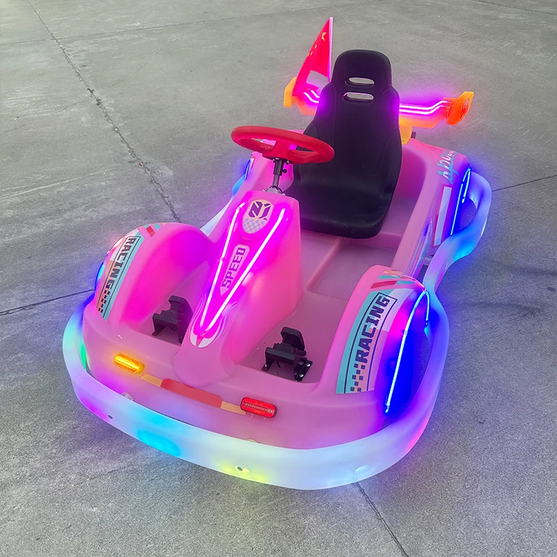 

New luminous kart children's remote control coin battery bumper car children's amusement park children's adult car