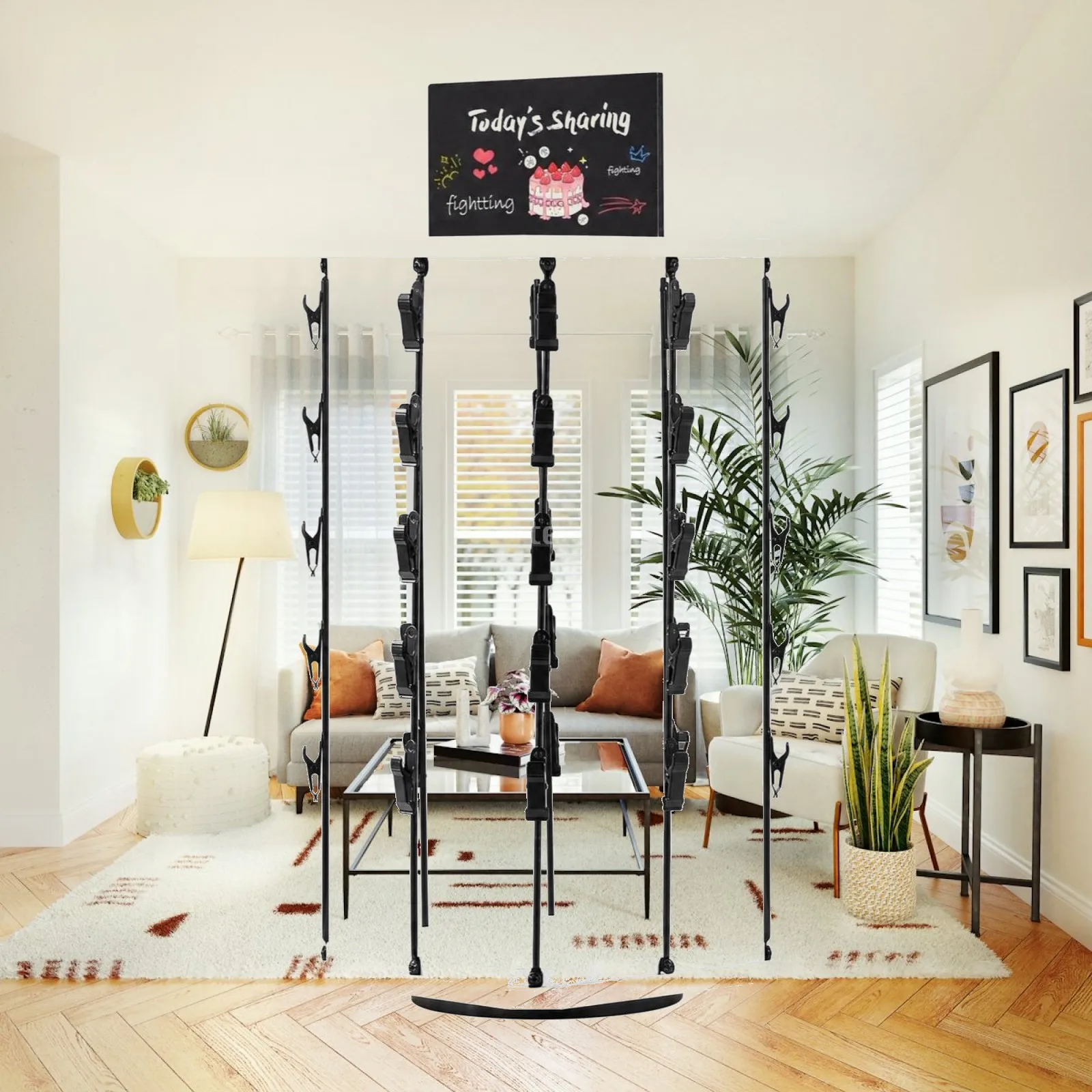 Rotating Snack Rack with Clips Stable Wooden Snack Display Rack Countertop Chip Stand Vertical Smooth for Vendors