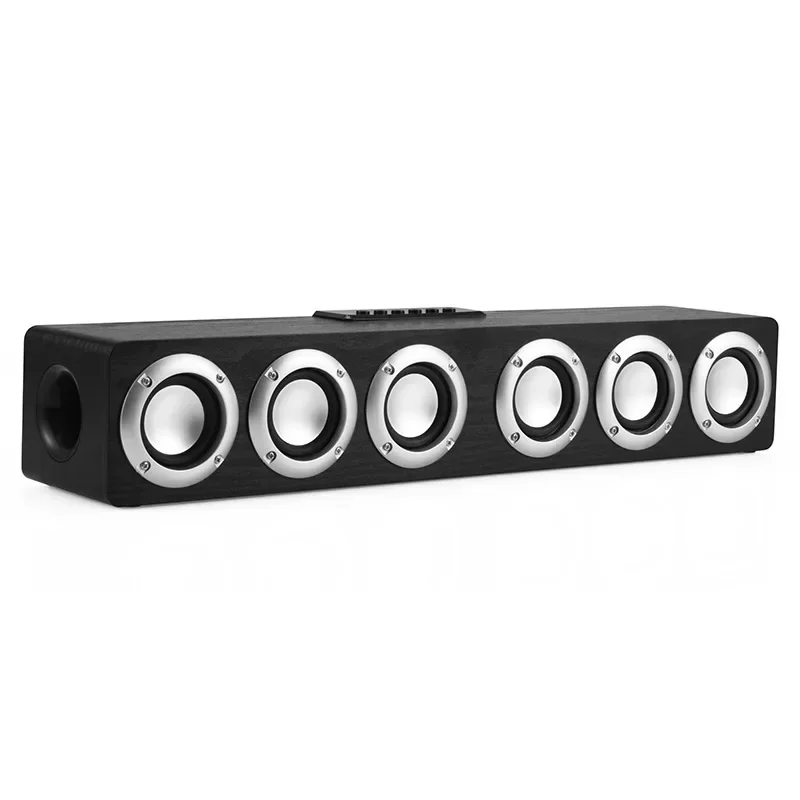 Imagem -06 - Madeira Bluetooth Speaker para Home Theater System tv Sound Bar Subwoofer sem Fio Suporte Aux tf com Rádio fm Boombox para Computador