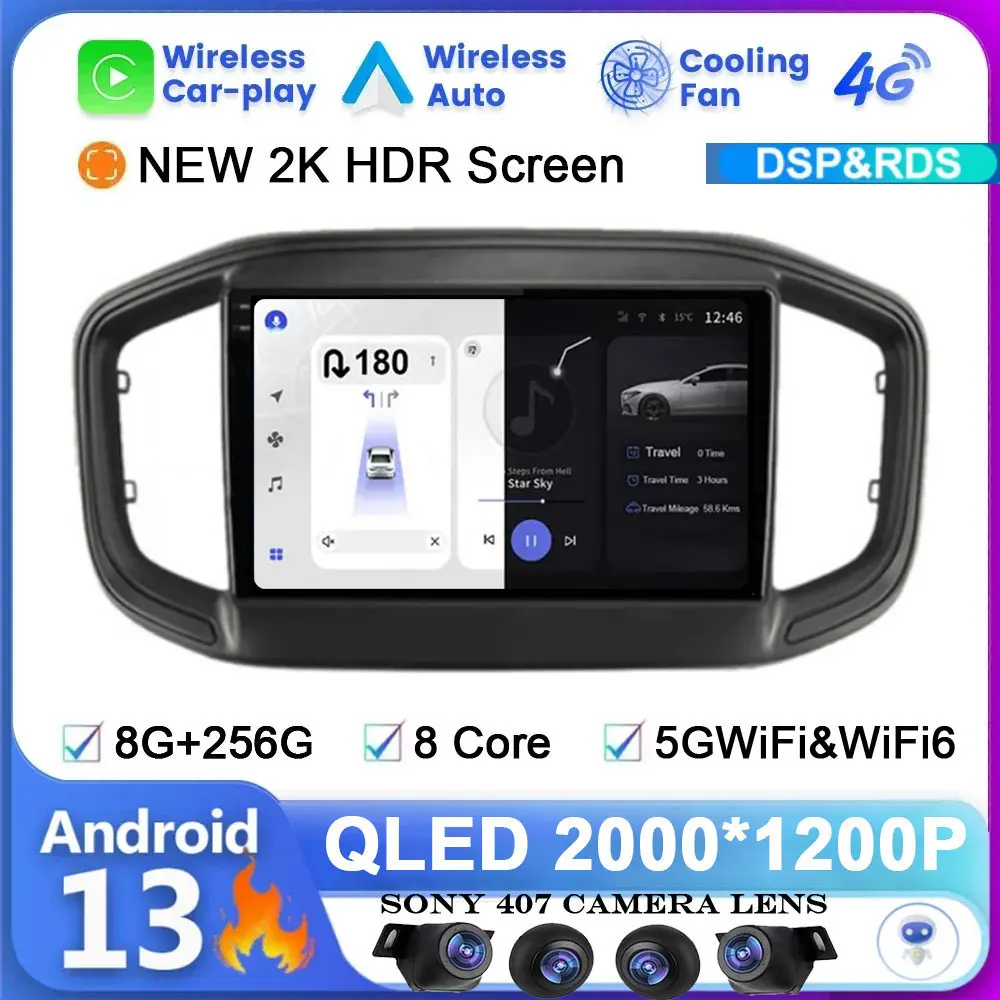 

For Fiat Strada 2020 2021 2022 Car Radio Wireless CarPlay Android 13 Multimedia Video Player GPS Navigation Auto Stereo DSP QLED