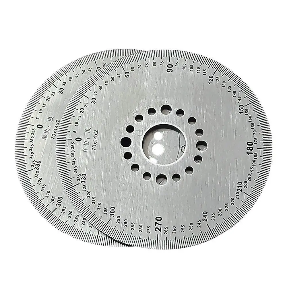 1 Piece 360 Degree Dial Plate Stainless Steel Disc Round Scale Angle Plate Stainless Steel Metal Disc Ruler 70MM 100MM