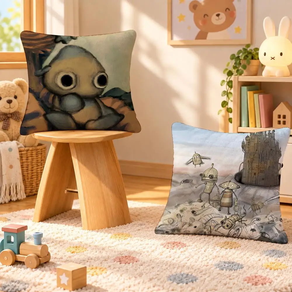 Game Machinarium Puzzle Indie Cushion Cover Personalized Soft Plush Pillow Living Room Home Sofa Bedroom Office Car Cushion