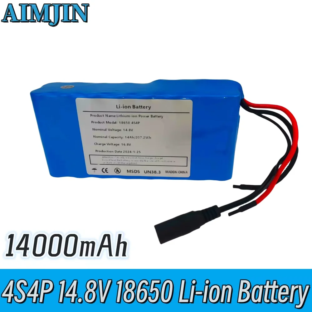 

4S4P 14.8V 14Ah Lithium Battery Pack 18650 LED Night Fishing Light Heater Miner's Light Amplifier Battery BMS