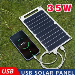 Solar Panel 30W With USB Waterproof Outdoor Hiking And Camping Portable Battery Mobile Phone Charging Bank  Charging Panel  6.8V