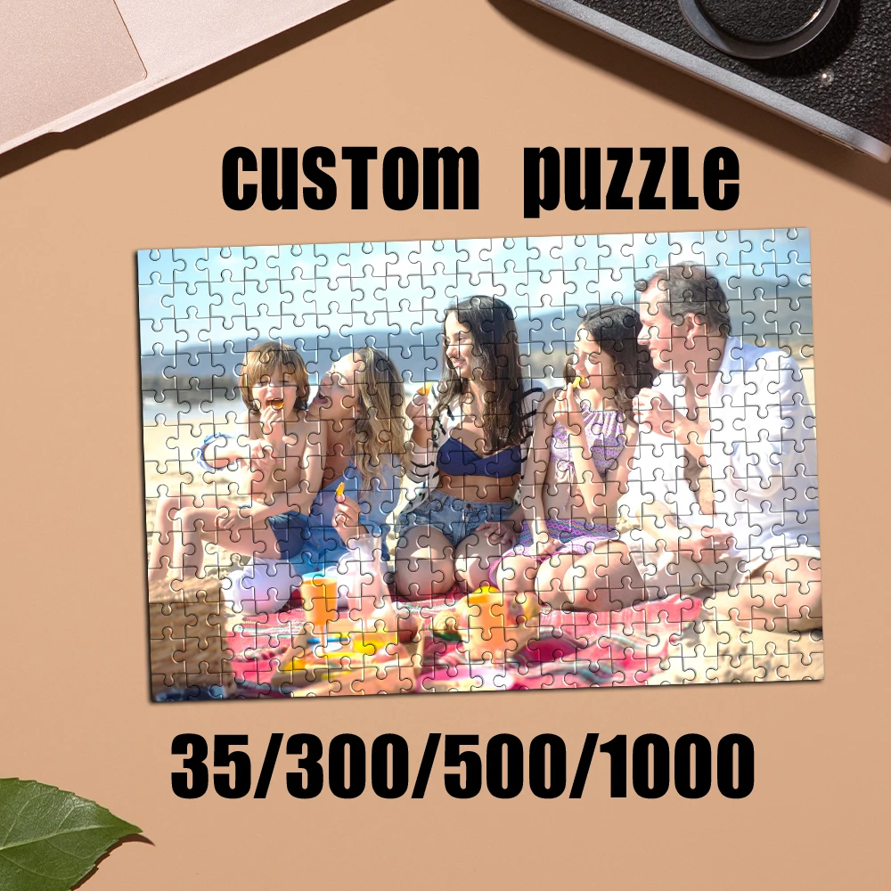 35/300/500pcs  family Customized Poster Custom DIY Personalised Photo Puzzles Customizable Poster For Baby Toy Children Gi