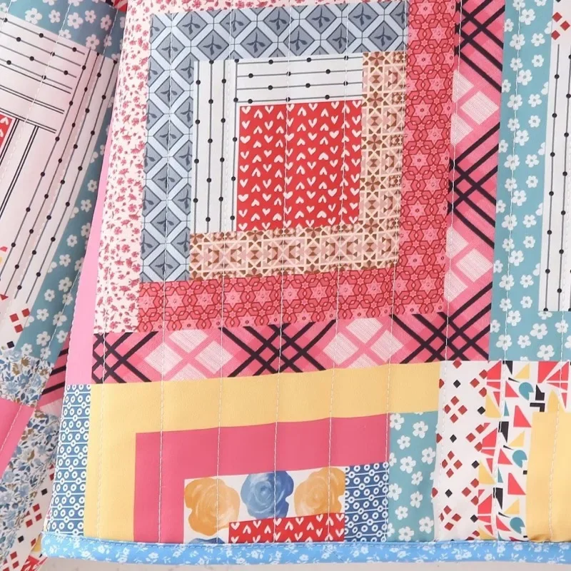 Cárdigan holgado de algodón para mujer, abrigo, Top ligero, chaqueta acolchada de algodón para otoño e invierno, estampado de retazos, nuevo