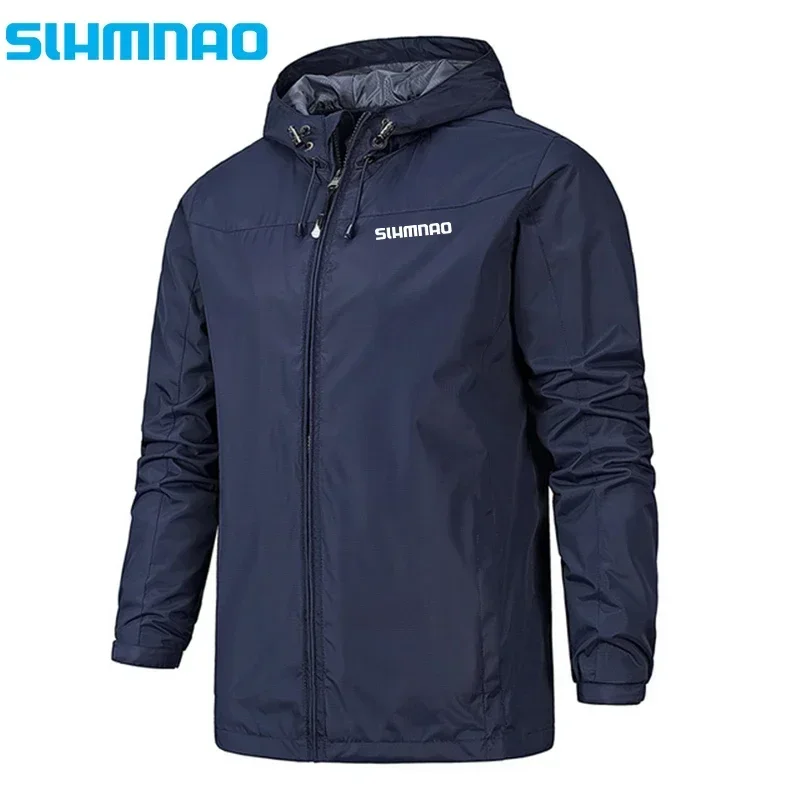 Spring and Autumn 2025 New high-quality men's hooded jacket, windproof and waterproof men's trench coat for outdoor hiking
