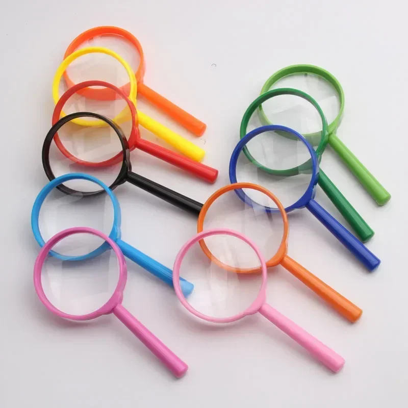 1PC 3X Colorful Handheld Magnifier Portable Mini Magnifying Glass Lens For Reading Kids Scientific Laboratory 60mm