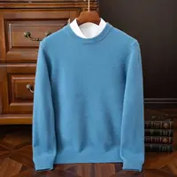 2025 Cashmere Sweater O-neck Pullovers Men's Loose Oversized M-3XL Knitted Bottom Shirt Autumn Winter New Korean Casual Men Top - Image 5
