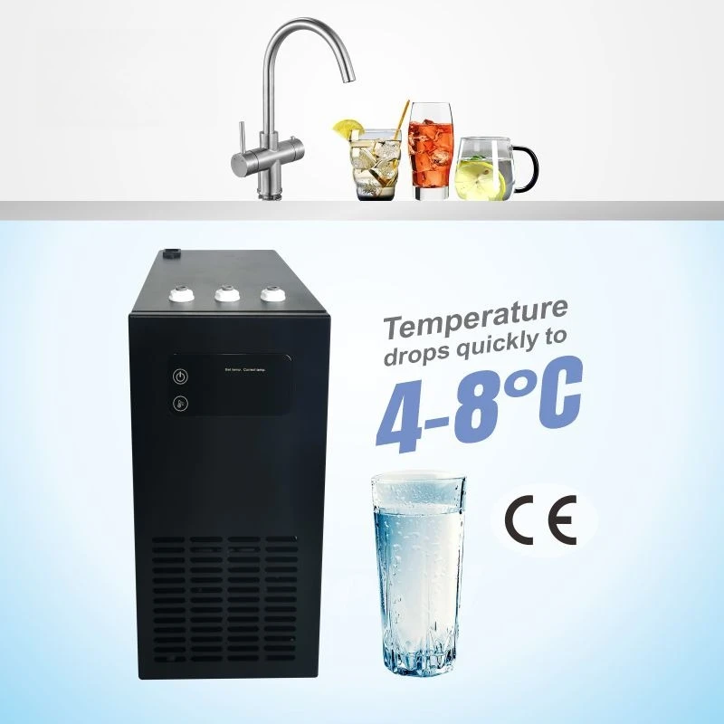New Under Sink Chiller Undercounter Water Cooler Stainless Steel 3-8°C Cold Water Dispenser System Compact Space-Saving