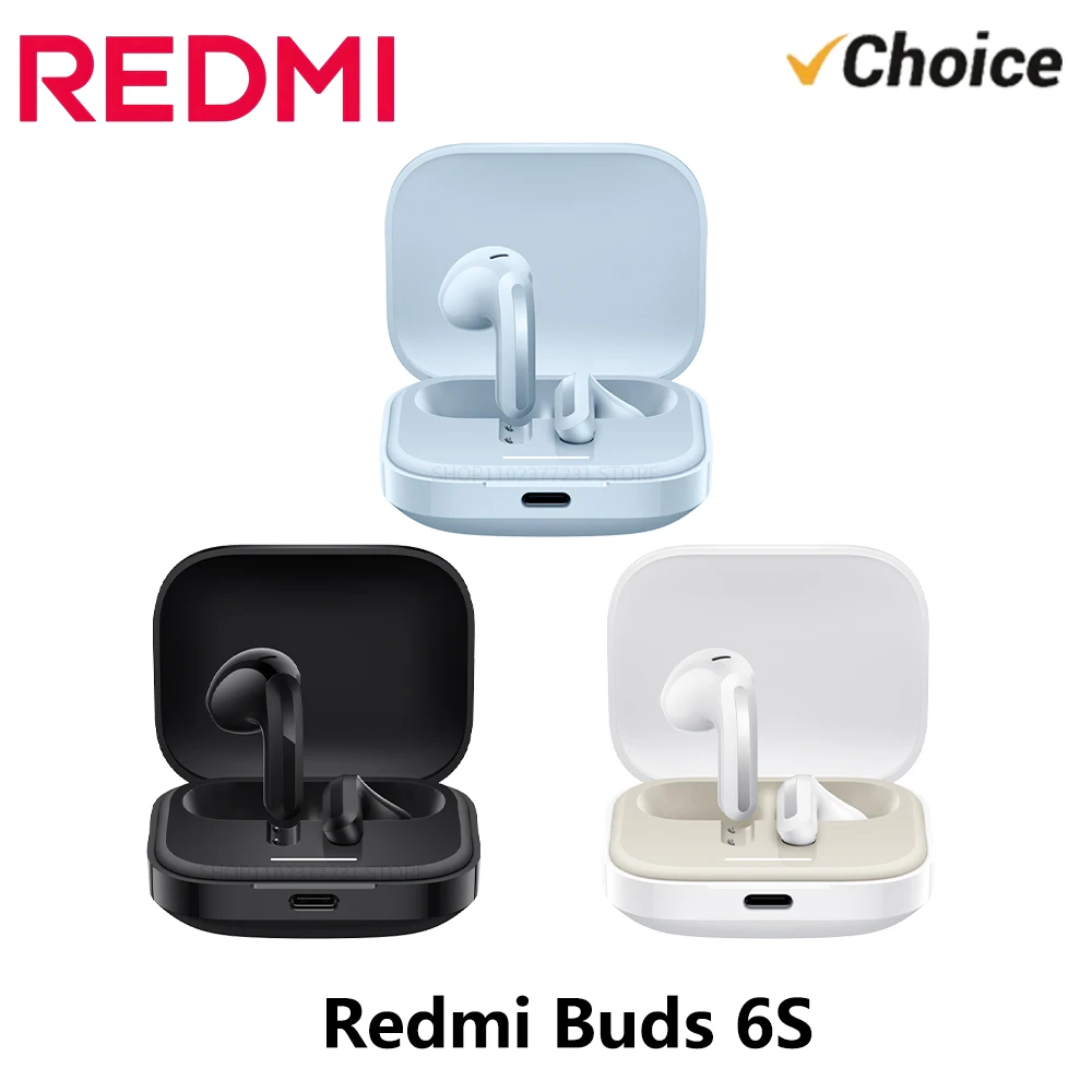 Neue Original Redmi Buds 6S Ohrhörer 33 Stunden Akkulaufzeit TWS Bluetooth-Kopfhörer SoundID Aktive Geräuschunterdrückung (CN)