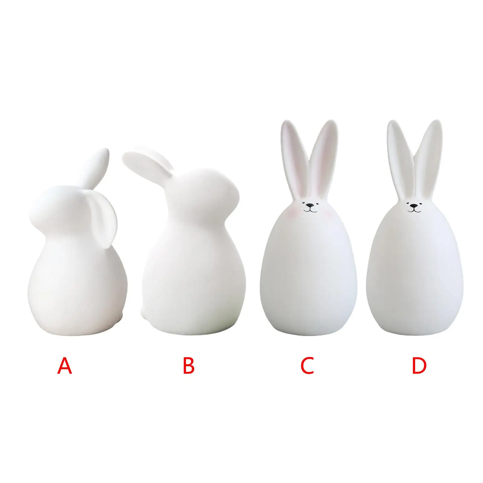 Cute Rabbit Statue Collectible Figures Ceramic Crafts Easter Bunny Figurines for Desk Garden Yard Patio Decor Living Room