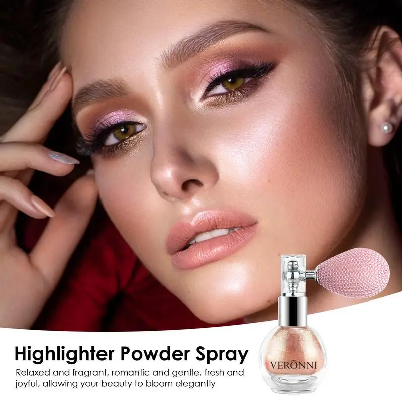 Shimmer Powder Spray Body Glitter High Gloss Makeup Spray Mild Texture And Long-Lasting Makeup Tool For Face Hair Legs Arms And