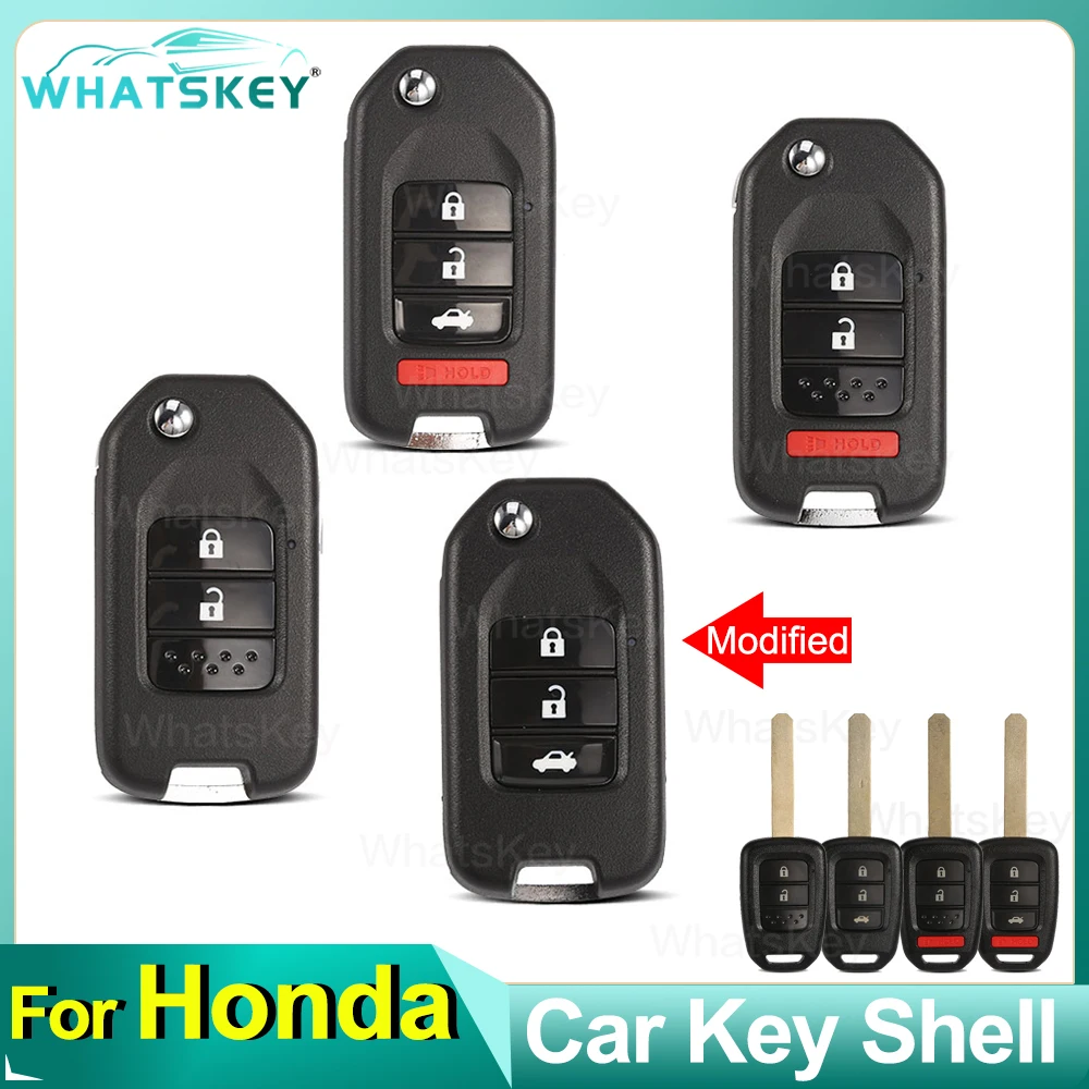 WhatsKey 4 Buttons Smart Remote Car Key Shell Keyless Entry Fob For Renault Megane 4 Talisman Kadjar Key Case Replacement