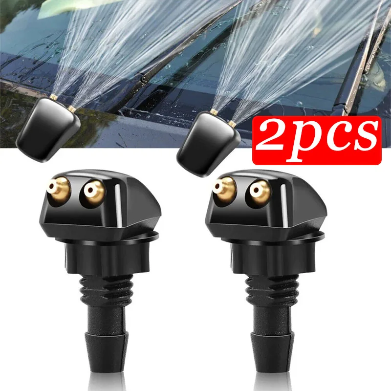 بيع مساحة زجاج السيارة الأمامي غسالة رذاذ فوهة يناسب معظم نماذج السيارات سيارة ثقوب مزدوجة فوهة غسالة الزجاج الأمامي رذاذ الماء