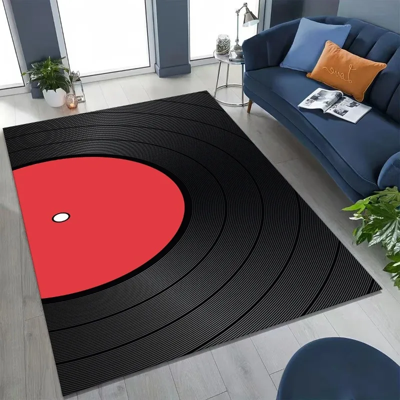 Record Music Carpet DJ Screen Tape Rug for Bedroom Living Room Sofa Home Doormat Decor Large Size  Play Non-slip Floor Mat