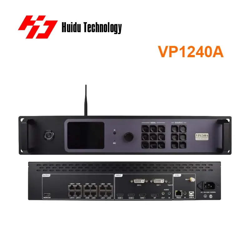 Светодиодный видеопроцессор Huidu VP1240A «все в одном» Светодиодный контроллер Многосигнальный вход и управление Wi-Fi для выставочных центров