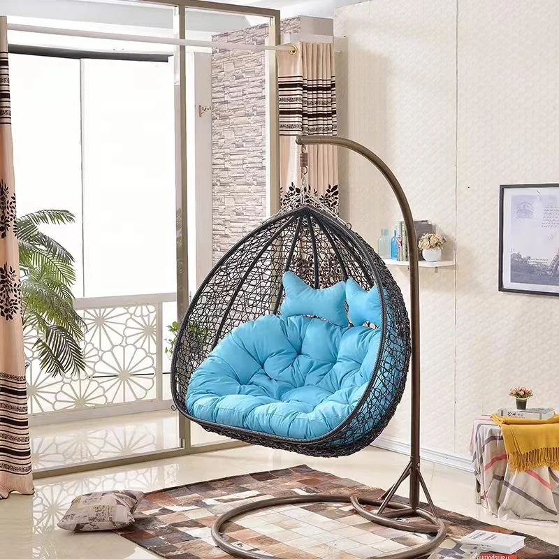 egg patio swings double rattan hammock garden hanging foldable indoor swing chair