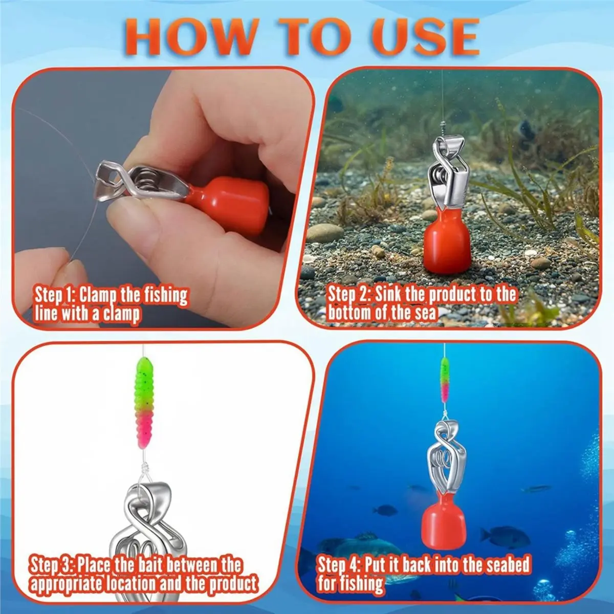 618 Mega Sale 4 Pack Depth Finder Ice Fishing Portable Depth Finder Clip-on Water Deep Gauge Instruments for Oceans Lakes Rivers