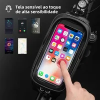 ROCKBROS Bicycle Bag Waterproof Touch Screen Cycling Bag Top Front Tube Frame MTB Road Bike Bag 6.5 Phone Case Bike Accessories