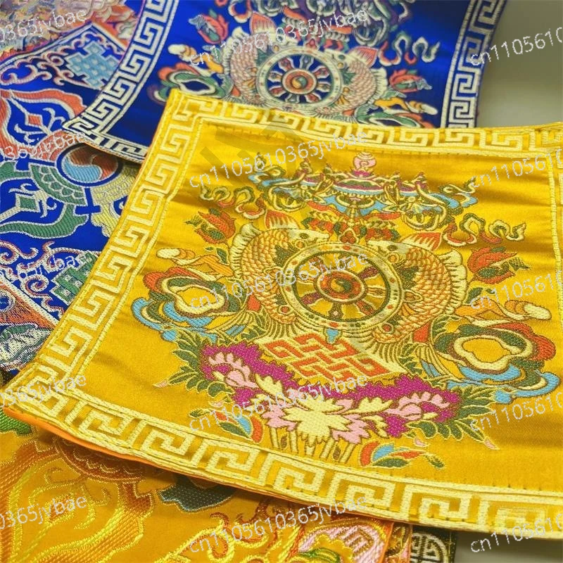 Tibetan Buddhist Temple Decoration Embroidery Eight Auspicious Cross Vajra Pestle Bell Pestle Pad Dharma Cloth Cushion