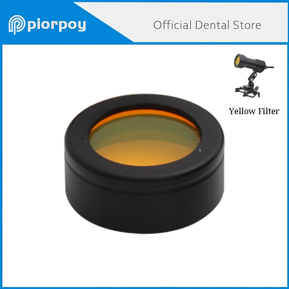 PIORPOY Dental LED Headlight Spare Parts 1Pcs Yellow Filter Acrylic Lens Head For Headlamp Dentistry Lab Accessories Tool