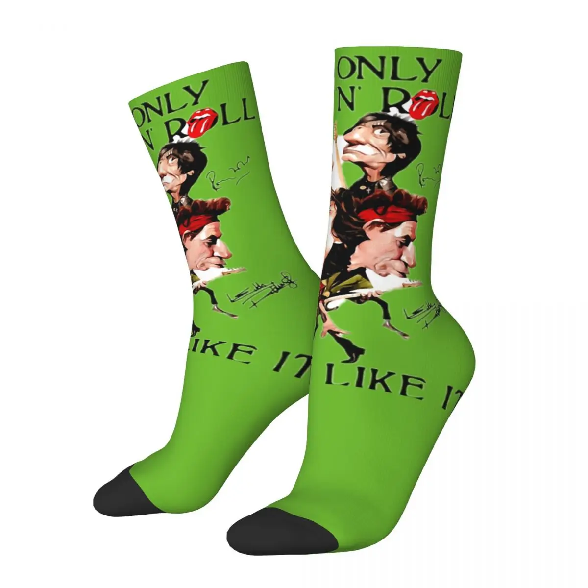 Funny Tour Music Diamonds Hackney Classic Vintage Band Sock for Men Hip Hop Harajuku Mick Jagger Quality Crew Sock Novelty Gift