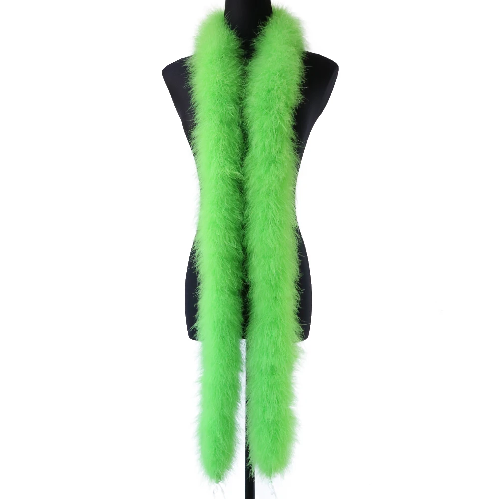 2Meter Thick Marabou Feathers Boa 48-50G Green Plumage Fringe Trim Crafts Wedding party Dress Clothes Decor Sewing Accessories