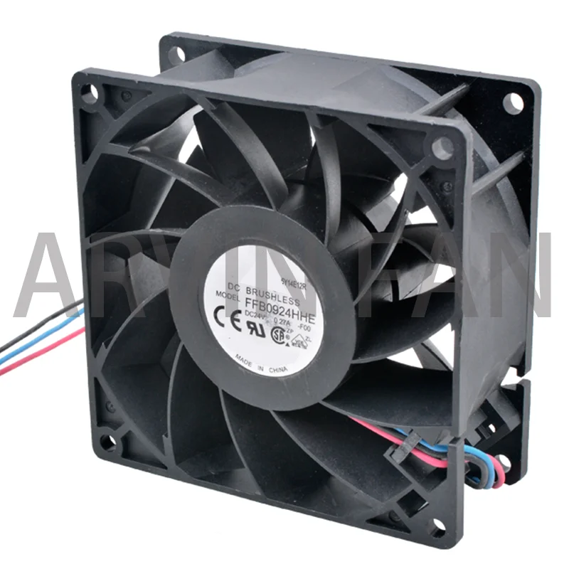 

Brand New Original FFB0924HHE-F00 9.2cm 92mm Fan 92x92x38mm DC24V 0.27A 3 Lines Cooling Fan For Inverter Case