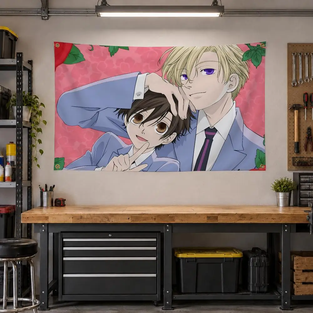 Anime Ouran Host Club Romance Flags Personalized Banner Flag Room Dorm Camping Picnic Garage Bar Outdoor Wall Decor