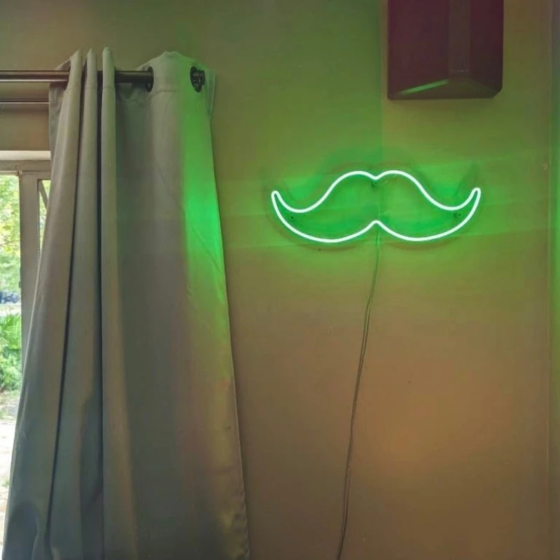 Mustache LED Neon Sign for Wall Decor USB Powered Led Neon Signs for Beauty Salor,Man Cave,Bedroom Decoration Business Backdrop