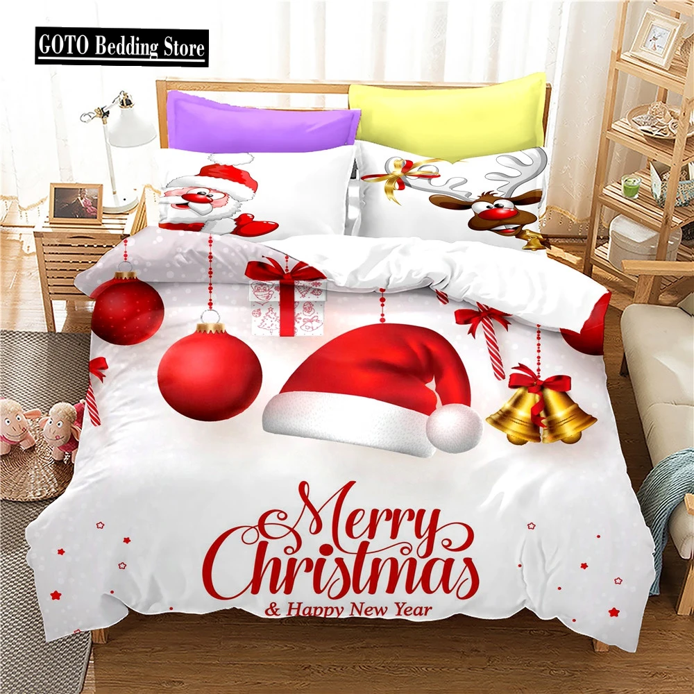 

Merry Christmas Comforter Bedding Sets,Duvet Cover,Snowflake, Reindeer,Quilt Cover with Pillowcases,Happy New Year,228x228