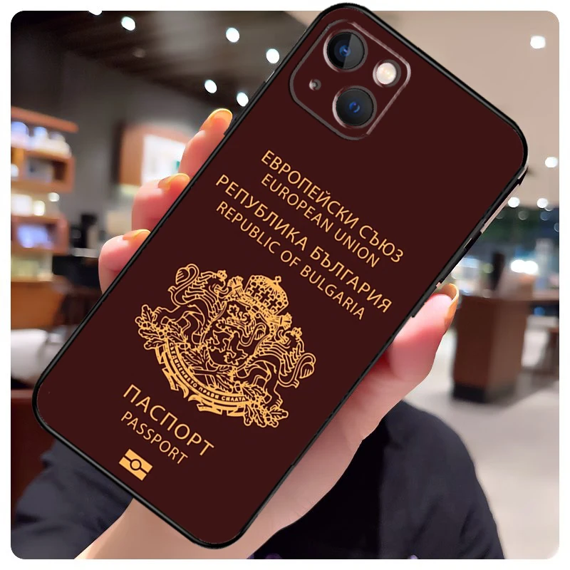 بلغاريا العلم جواز السفر آيفون 17 برو ماكس 15 14 13 11 12 16 برو ماكس ميني 15 16 زائد 16e 17 الهواء غطاء الهاتف