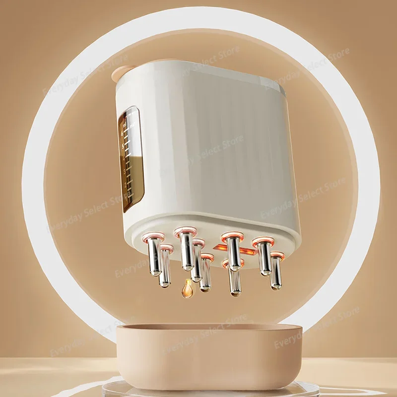 Microcurrent Scalp‑Massage Device, 6ml LED‑Light Vibration Comb, Medicine‑Liquid & Oil Applicator for Hair‑Care Operation