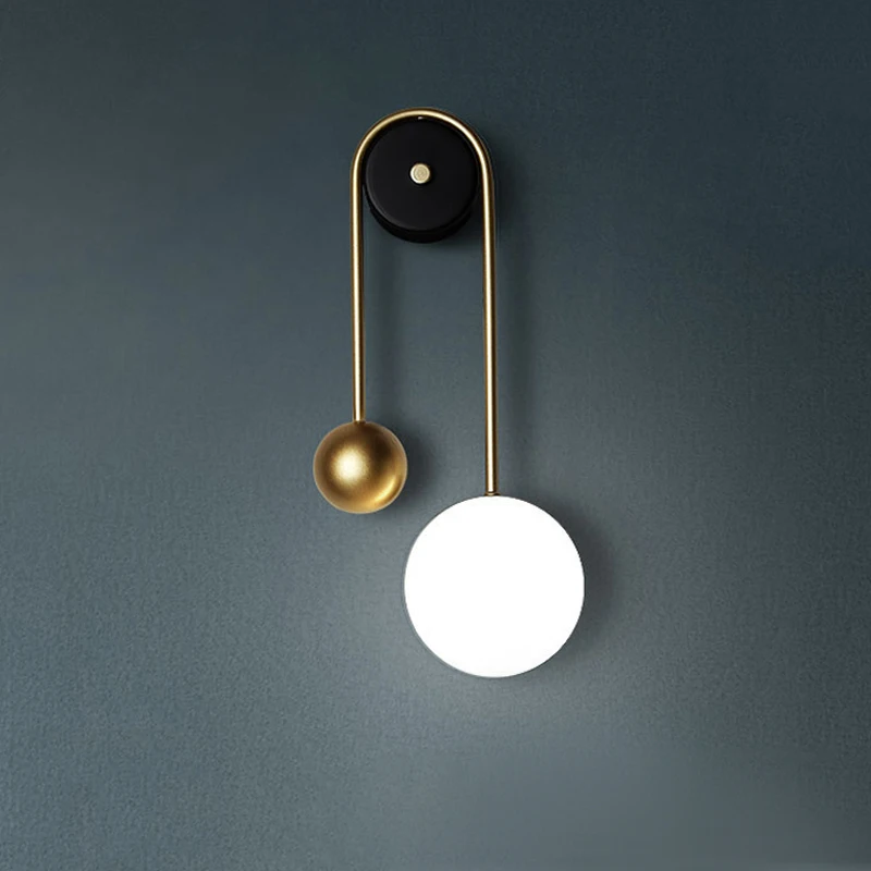 

Nordic Minimalist Apartment Living Room Decoration Sconce Lamp Modern Led Acrylic Room Bedside Corridor Spherical Wall Light