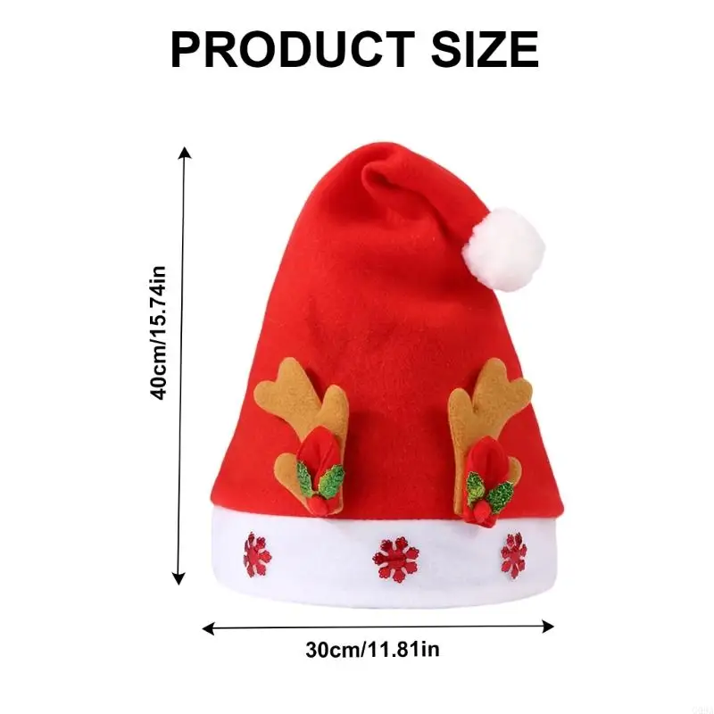 G99A Antlers chapeau Noël doux confortable Snowflake Santa Caps Adult Kids Ornement Party Decoration Supplies