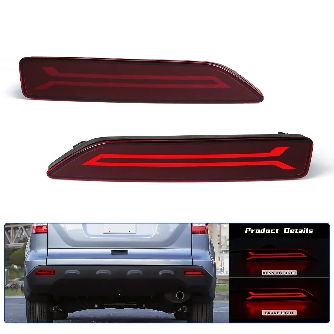 Car Accessories For Honda CRV CR-V 2007 2008 2009 Rear Bumper Reflector Brake Warning Lights Fog Lamp Dynamic Turn Signal Lamp