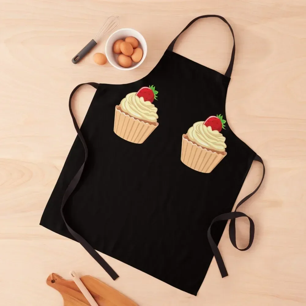 Delicious Cupcake Boobs - strawberry Apron Kitchen Things And For Home Kitchen For Man professional hairdresser Apron