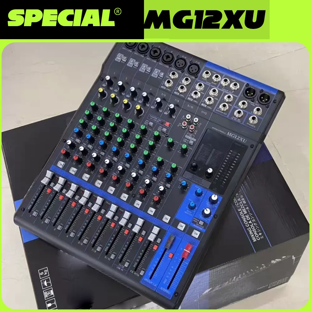 Audio Mixer 12 Channel MG12XU 24-Bit USB Console with Effects Audio Mixer Mixing Console for Wedding & Stage Performance
