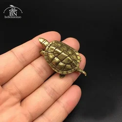 Pure Copper Turtle Statue Desktop Ornaments Vintage Brass Tortoise Miniatures Figurines Toy Model Home Decorations Accessories