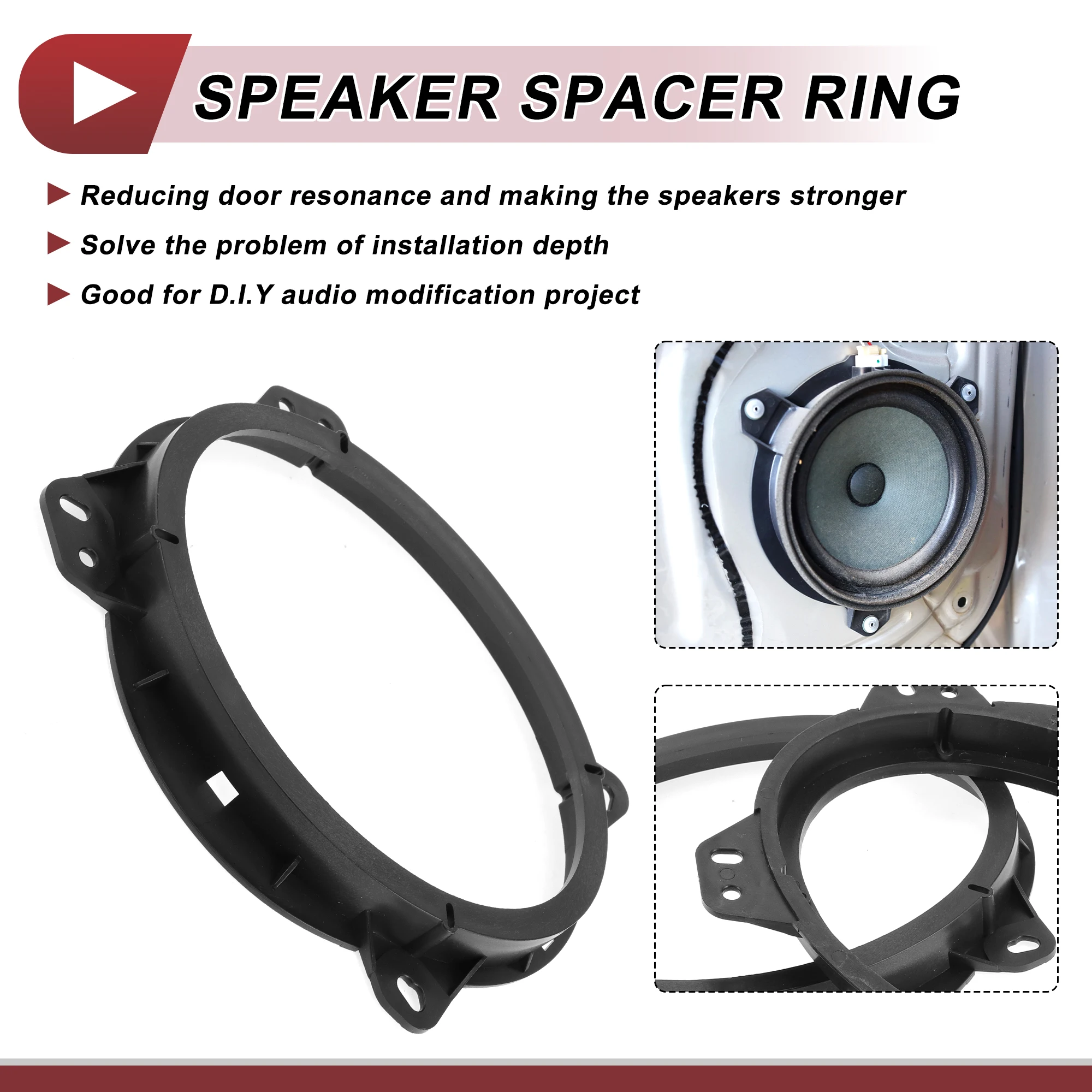 UXCELL Speaker Spacer Ring Speaker Spacer Adaptor for Toyota Tacoma 05-15 6.5