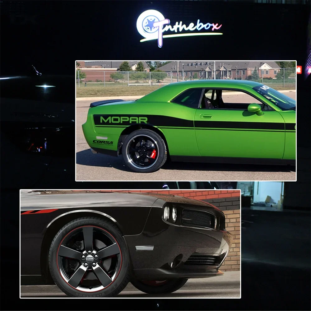 Für Dodge Challenger 2008-2014 Klare LED-Seitenmarkierungsleuchten Gehäuse Doppelreihig Vorne Hinten Seitenflügel Reflektor, Ohne Glühbirne/Fassung – Detail 10