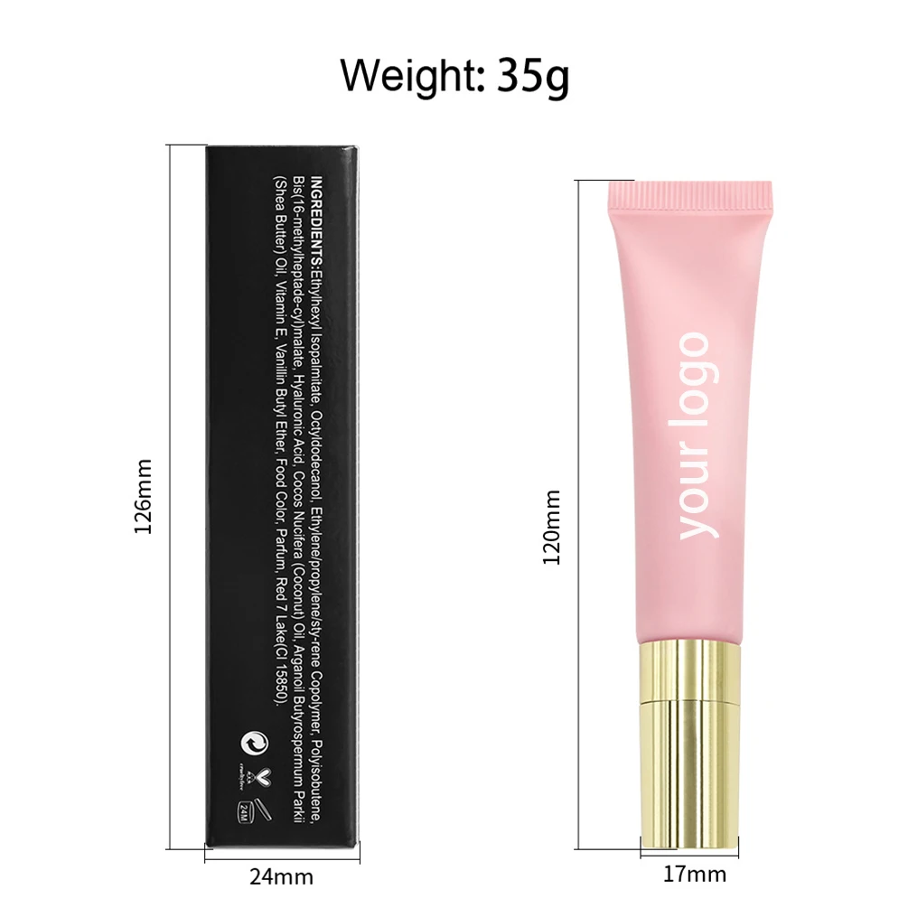 15ml 24 Colors Massage Tip Peptide Lip Gloss Private Label Vegan Makeup Custom Logo Wholesale Factory Supply Beauty Set