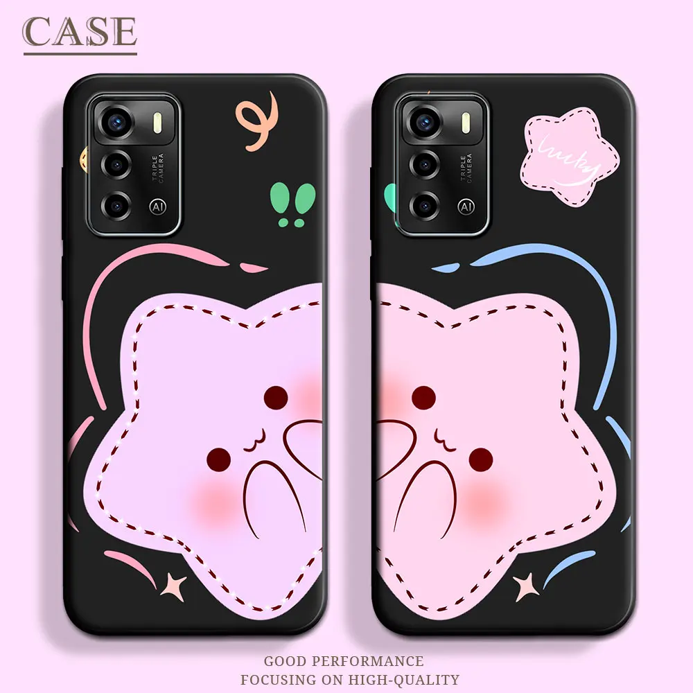 For ZTE A72 4G 5G A71 A72S Case Butterfly Soft Silicone Couple Stars TPU Flower Phone Case For ZTE Blade A53 Cute Back Cover