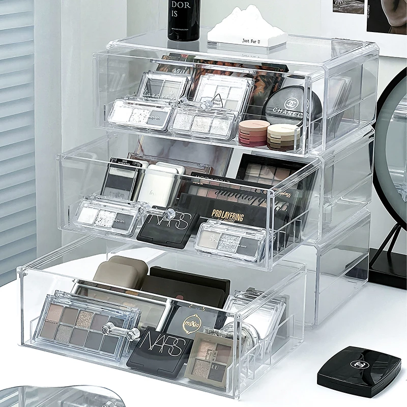 

Eyeshadow tray storage box acrylic powder cosmetics shelf desktop nail polish makeup lipstick compartment drawer box