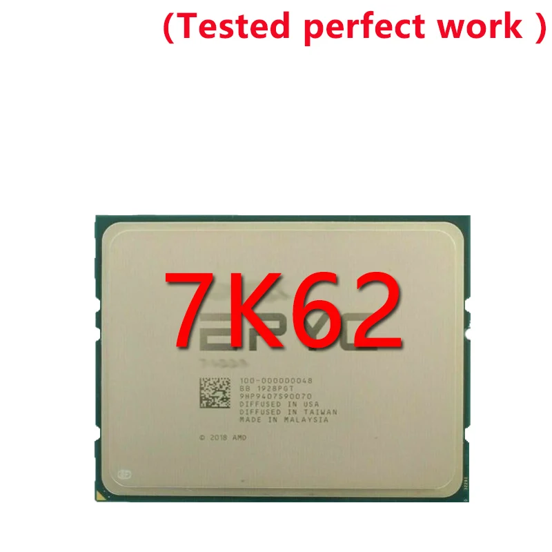 EPYC CPU 7K62 2.6GHz, 48C/96T,cache (240W) DDR4-2666 48Cores 96threads Socket SP3 Processor LGA4094 2GHz Overclock MZ32-AR0