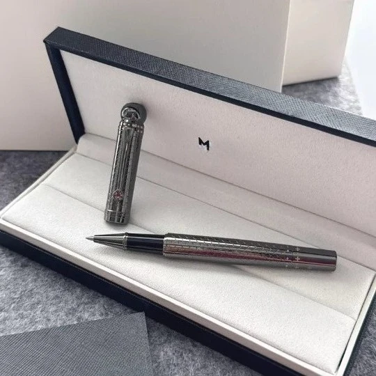 

M Brand Gunmetal Scale Pattern Metal Signature Pen, High-End Business Rollerball Pen, Office Writing Pen(No Pen Box Included）