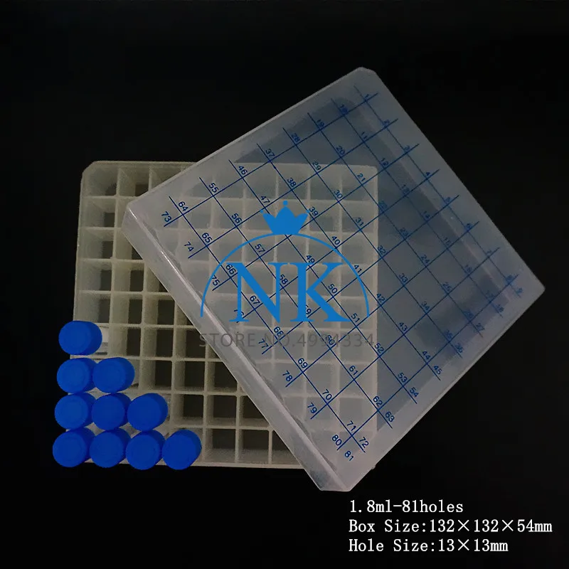 High Quality 2Pcs/Lot 1.5ml 1.8ml 2ml Plastic Chromatographic Sample Bottle Storage Box PP Cryogenic Storage Boxe For Laboratory