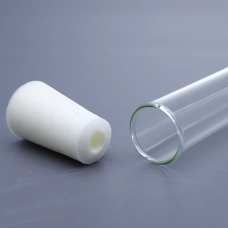 10PCS Glass test tube with thickened silicone stopper, high temperature resistant thickened flat round bottom test tube 10*100mm