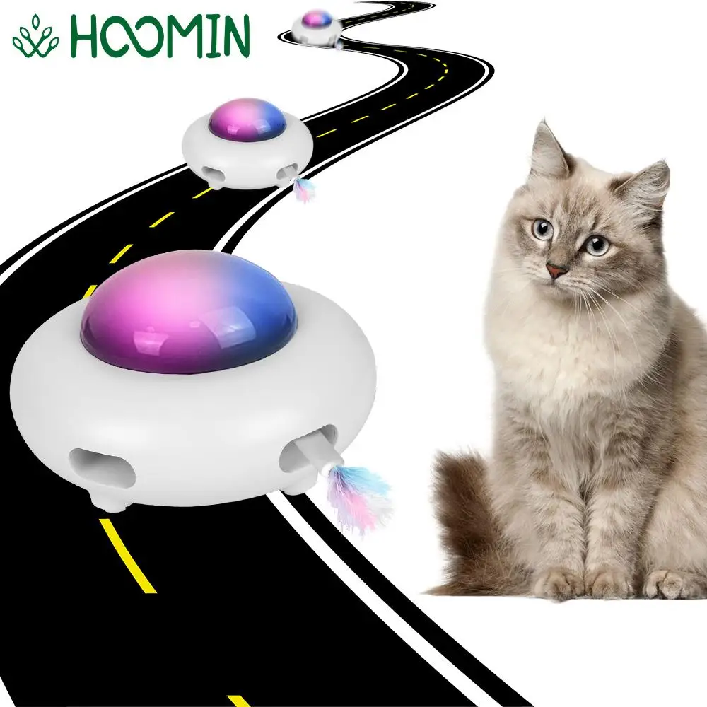 

Electric Cat Toy Pet Supplies Replaceable Feather Automatic Interactive Cat Entertainment Toys UFO Pet Turntable Catching